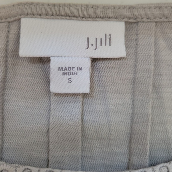 J. Jill Gray Eyelet Embroidered Cotton Tunic Top Granny Core Coastal Grandma‎  S - Picture 5 of 7